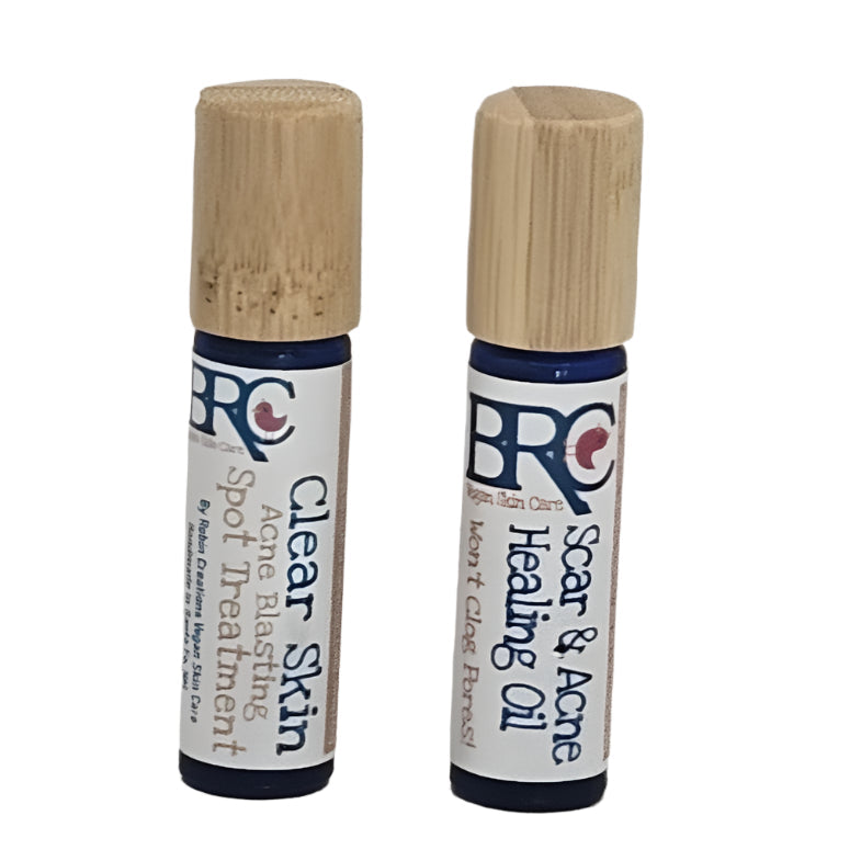 By Robin Creations Clear Skin Acne Healing Oil & Spot Treatment Set for Face & Body Acne Treatments & Kits White Smoke