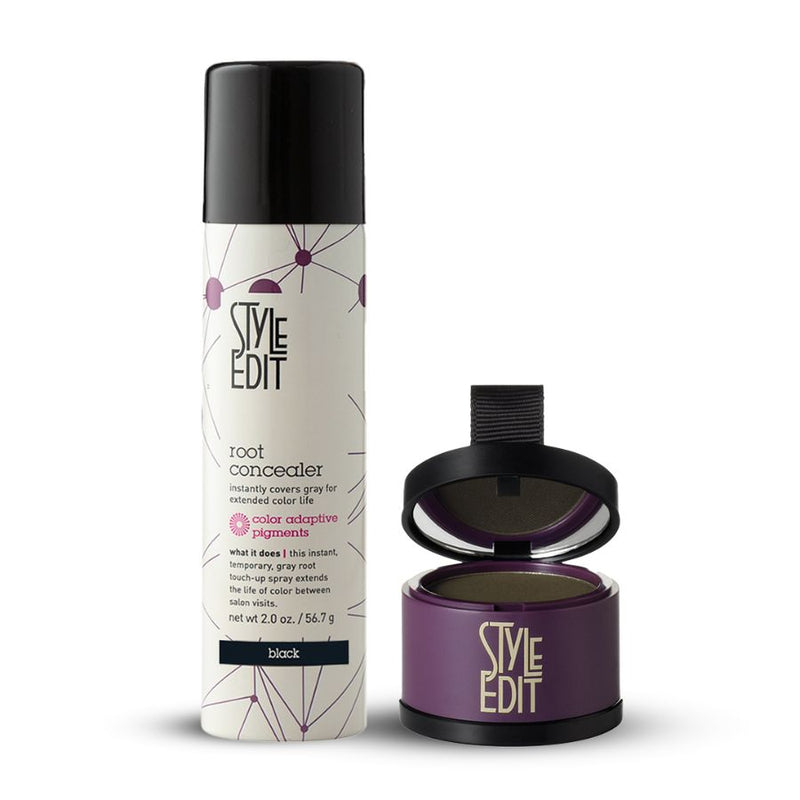 Style Edit Root Touch Up Powder and Spray Duo Gift Set White Smoke Black