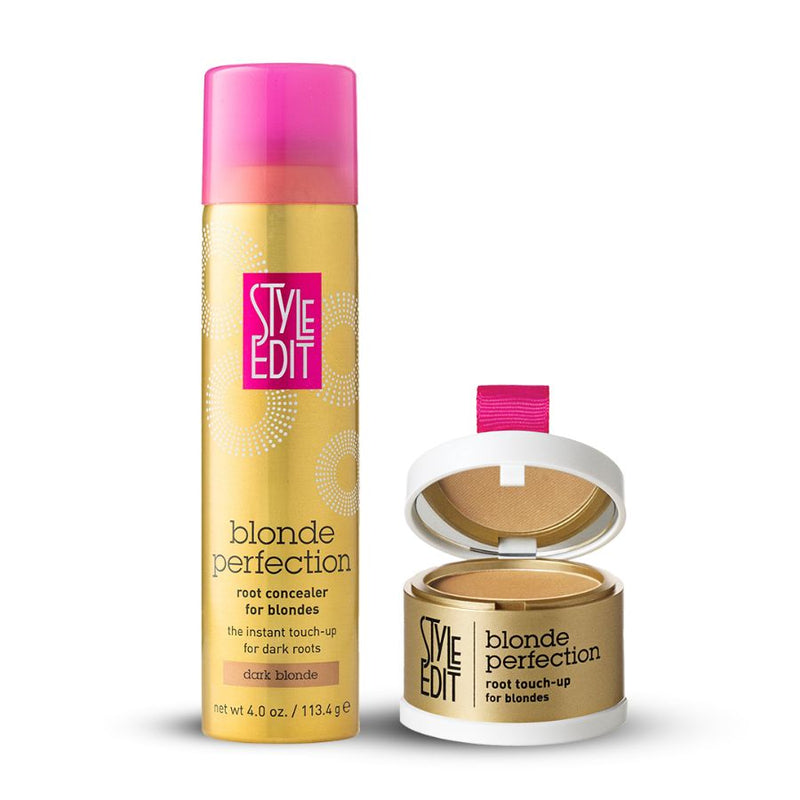 Style Edit Blonde Perfection Root Touch Up Powder and Spray Duo Gift Set White Smoke Dark Blonde