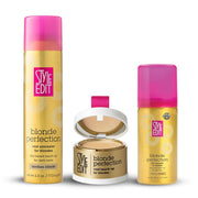 Style Edit Blonde Perfection Root Concealer Spray and Powder Trio (Full & Travel Size Spray) White Smoke Medium Blonde