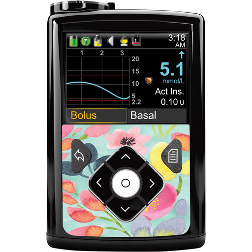 Peelz Spring Blossoms Sticker for Medtronic MiniMed 770G & 780G Peelz/Stickers Black Whole System Peelz (front back + clip),Front Peelz,Back and Clip Peelz