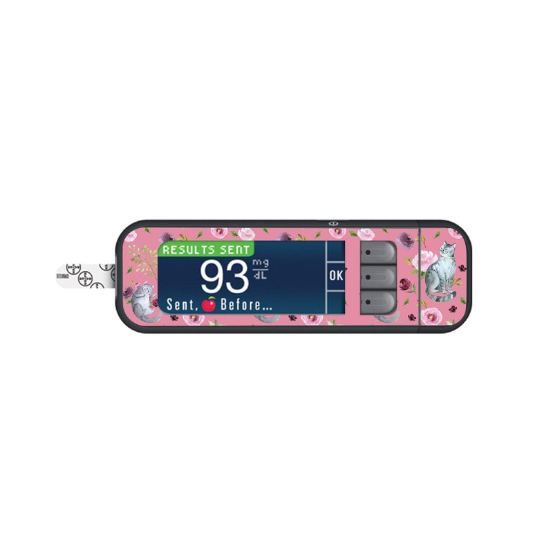 Peelz Spring Cats Sticker for Bayer Contour Next Glucometer Peelz/Stickers White Smoke