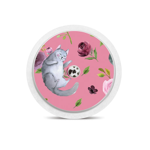 Peelz Spring Cats for Freestyle Libre 2 Peelz/Stickers White Smoke Sensor Only