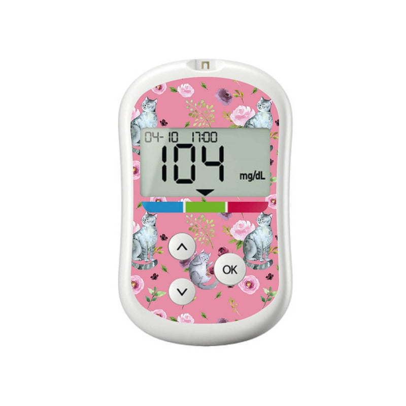 Peelz Spring Cats for OneTouch Verio Flex Glucometer Peelz/Stickers White Smoke