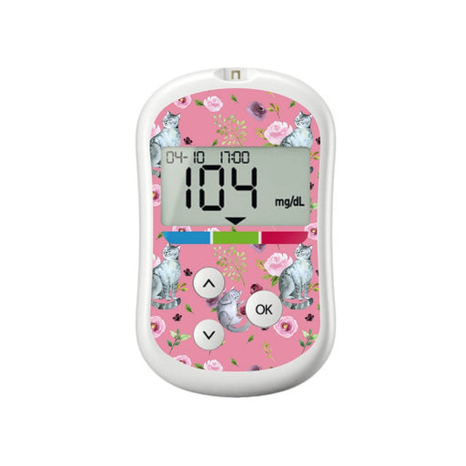 Peelz Spring Cats for OneTouch Verio Flex Glucometer Peelz/Stickers White Smoke