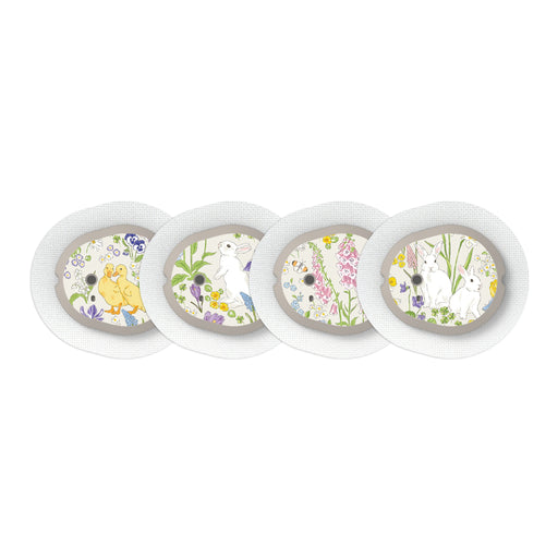 Peelz Springtime for the DEXCOM G7 and Stelo Transmitter Peelz/Stickers White Smoke 4-pack (Set of 4 Stickers)