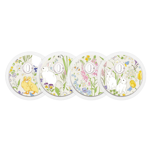 Peelz Springtime for the FreeStyle Libre 3 Plus & Lingo  Sensor Peelz/Stickers White Smoke 4-pack (Set of 4 Stickers)