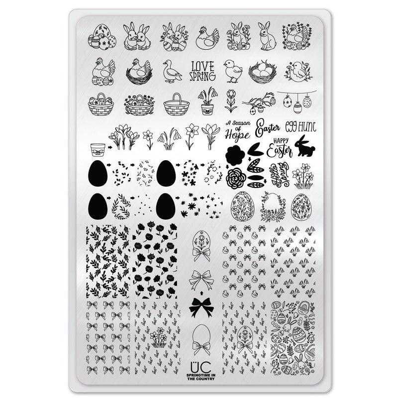 UberChic Beauty Springtime In The Country Stamping Plate Light Gray