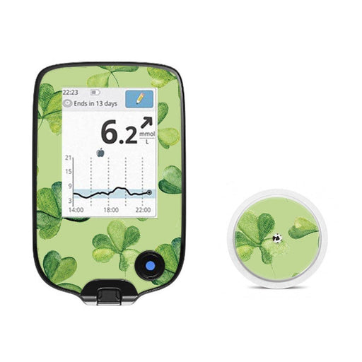Peelz St. Patrick's Day for Freestyle Libre 2 Peelz/Stickers White Smoke Receiver + Sensor