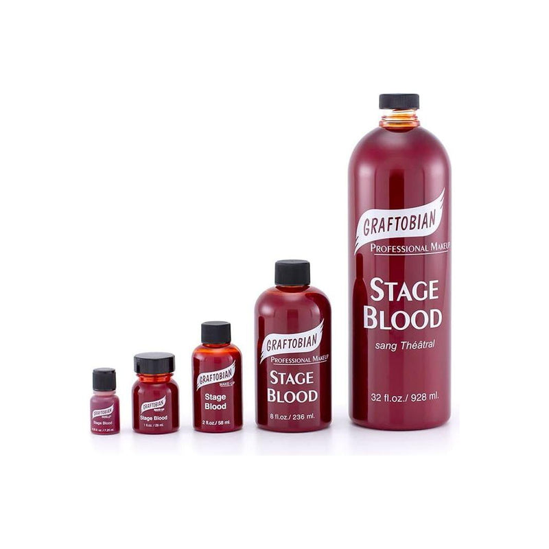 Graftobian Make-Up Company Stage Blood Maroon 1 oz. bottle w/ brush cap,2 oz. bottle,8 oz. bottle,32 oz. bottle