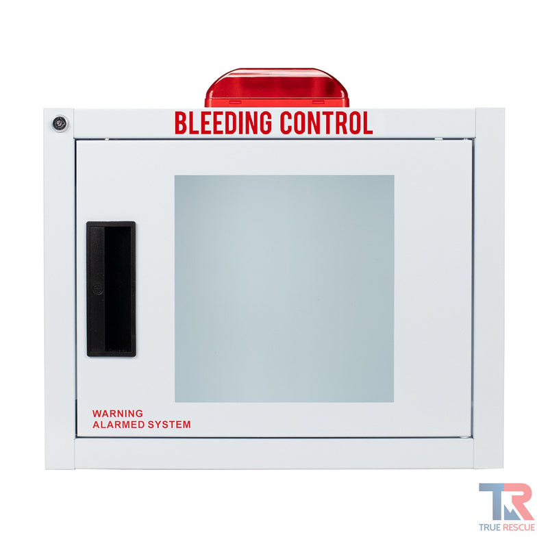 True Rescue Standard Surface Mounted Cabinet Cabinet Light Gray Small / Alarmed & Strobed