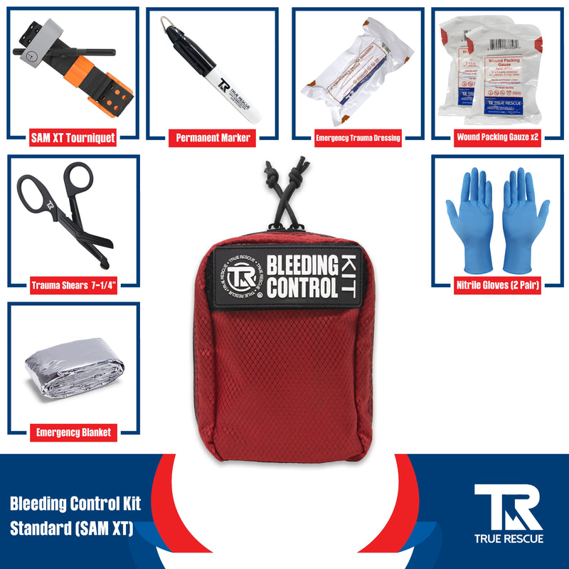 True Rescue Bleeding Control Kit by True Rescue Bleeding Control Kit Midnight Blue Standard Kit / SAM XT Tourniquet / Orange