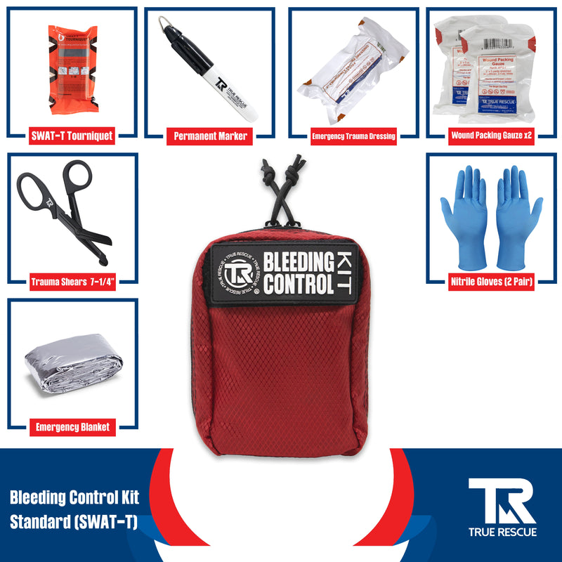 True Rescue Bleeding Control Kit by True Rescue Bleeding Control Kit Midnight Blue Standard Kit / SWAT-T Tourniquet / Black