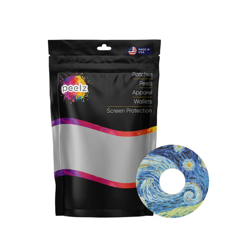 Peelz Starry Night Patch Tape Designed for the FreeStyle Libre 3 Plus & Lingo Patch Medical Tape White Smoke 12-Pack (Set of 12 Patches),4-Pack (Set of 4 Patches)