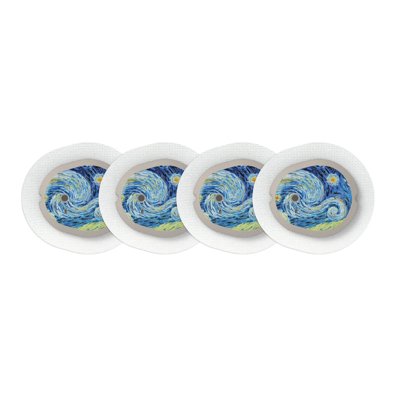 Peelz Starry Night Sticker Designed for the DEXCOM G7 and Stelo Transmitter Peelz/Stickers White Smoke 4-pack (Set of 4 Stickers)