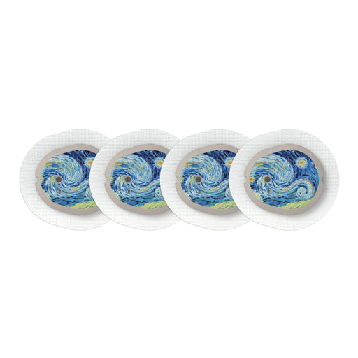 Peelz Starry Night Sticker Designed for the DEXCOM G7 and Stelo Transmitter Peelz/Stickers White Smoke 4-pack (Set of 4 Stickers)