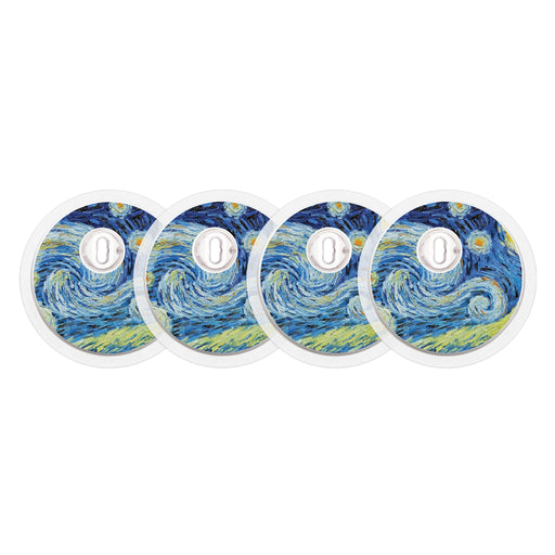 Peelz Starry Night Sticker Designed for the FreeStyle Libre 3 Plus & Lingo  Sensor Peelz/Stickers White Smoke 4-pack (Set of 4 Stickers)