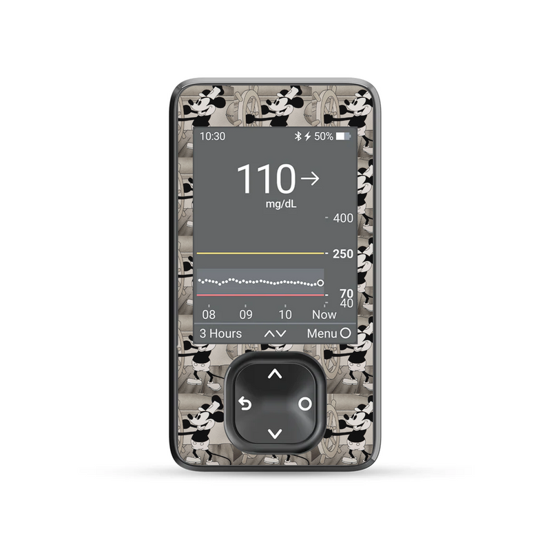 Peelz Steamboat Willie DEXCOM G7 and Stelo and G6 Touchscreen Receiver Sticker Peelz/Stickers Dim Gray