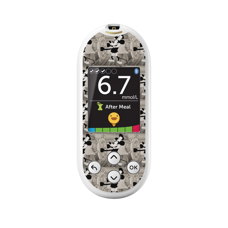 Peelz Steamboat Willie for OneTouch Verio Reflect Glucometer Peelz/Stickers White Smoke