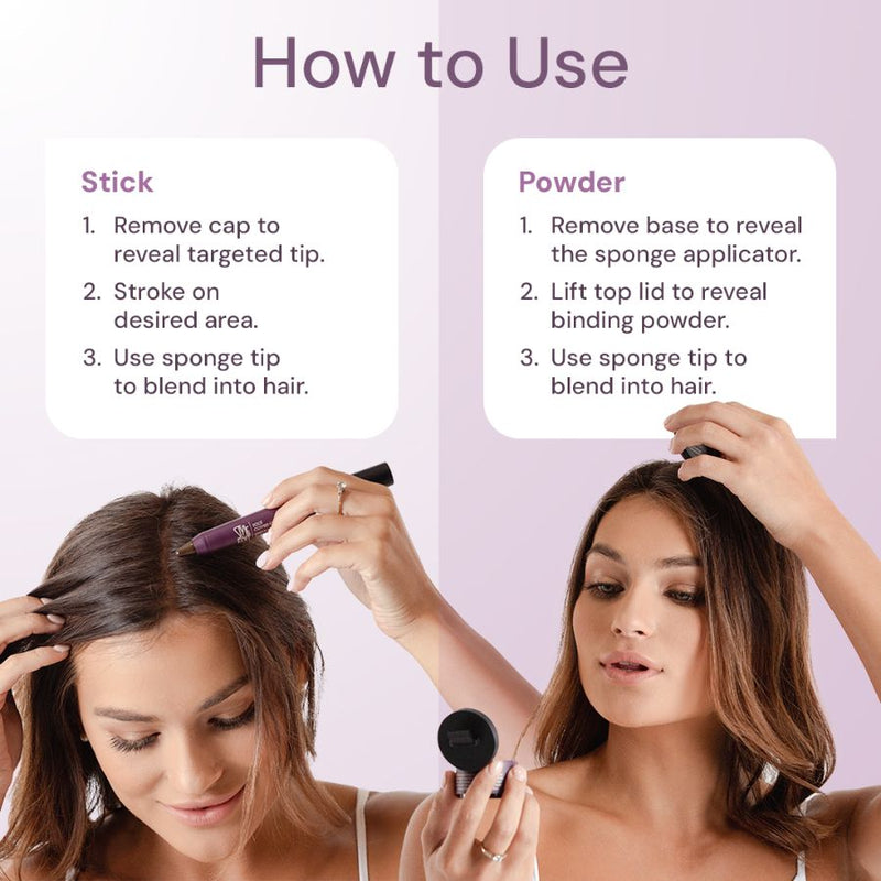 Style Edit Root Touch Up Powder and Stick Duo White Smoke Black,Dark Brown,Medium Brown,Light Brown
