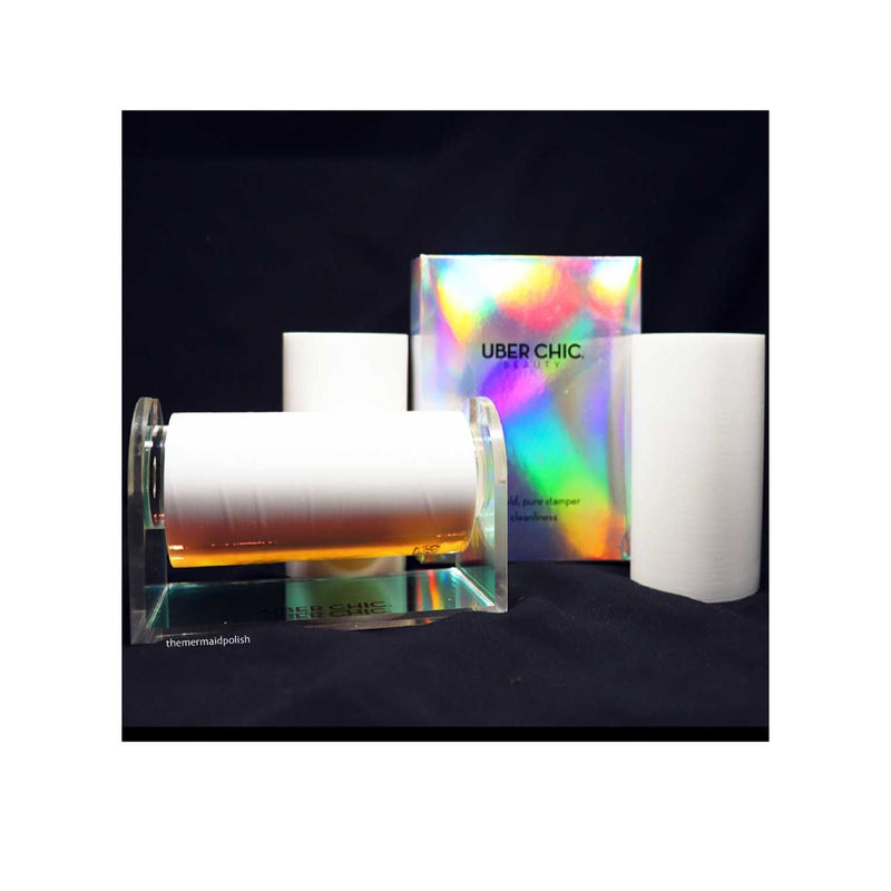 UberChic Beauty Sticky Roll Iridescent Acrylic Holder Tool Gray