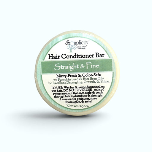 Soaplicity Straight & Fine Hair Conditioning Bar Hair Conditioner Bar White Smoke