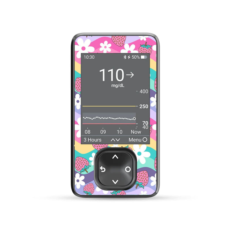 Peelz Strawberry Swing DEXCOM G7 and Stelo Touchscreen Receiver Peelz/Stickers Dim Gray