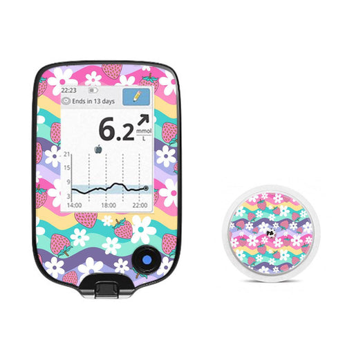 Peelz Strawberry Swing Freestyle Libre 2 Peelz/Stickers White Smoke Receiver + Sensor,Sensor Only