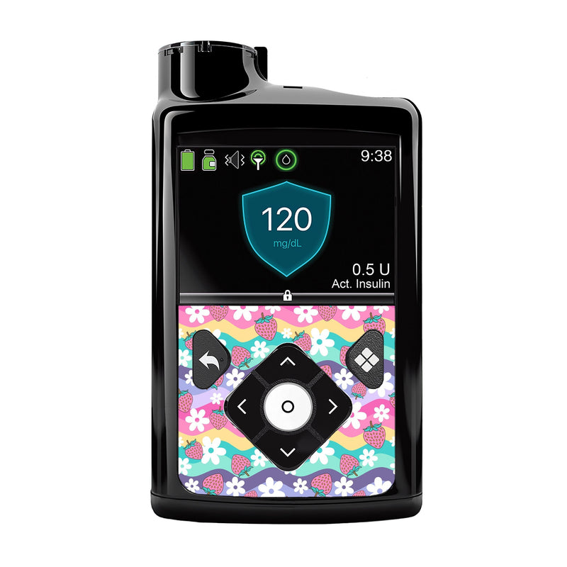 Peelz Strawberry Swing for Medtronic MiniMed 770G & 780G Peelz/Stickers Black Whole System Peelz (front back + clip),Front Peelz,Back and Clip Peelz