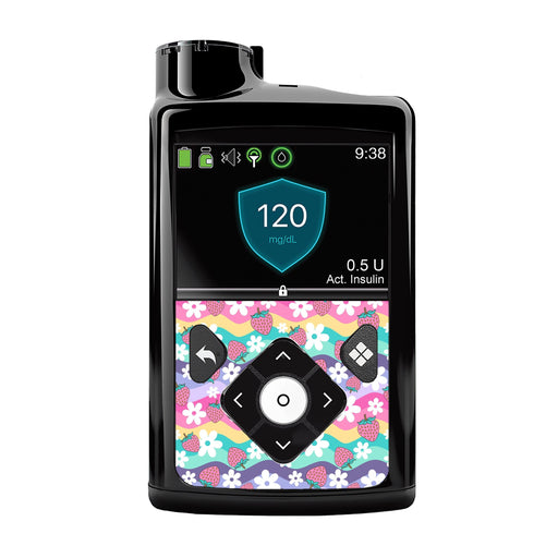 Peelz Strawberry Swing for Medtronic MiniMed 770G & 780G Peelz/Stickers Black Whole System Peelz (front back + clip),Front Peelz,Back and Clip Peelz