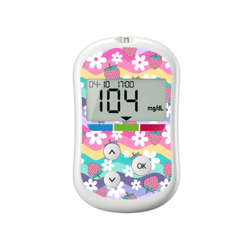 Peelz Strawberry Swing for OneTouch Verio Flex Glucometer Peelz/Stickers White Smoke