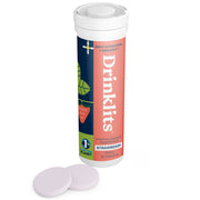 Drinklits STRAWBERRY Immunity Tablets for Daily Immune Support (8 Tubes, 80 Servings) Immunity Hydration Electrolyte Tablets White Smoke