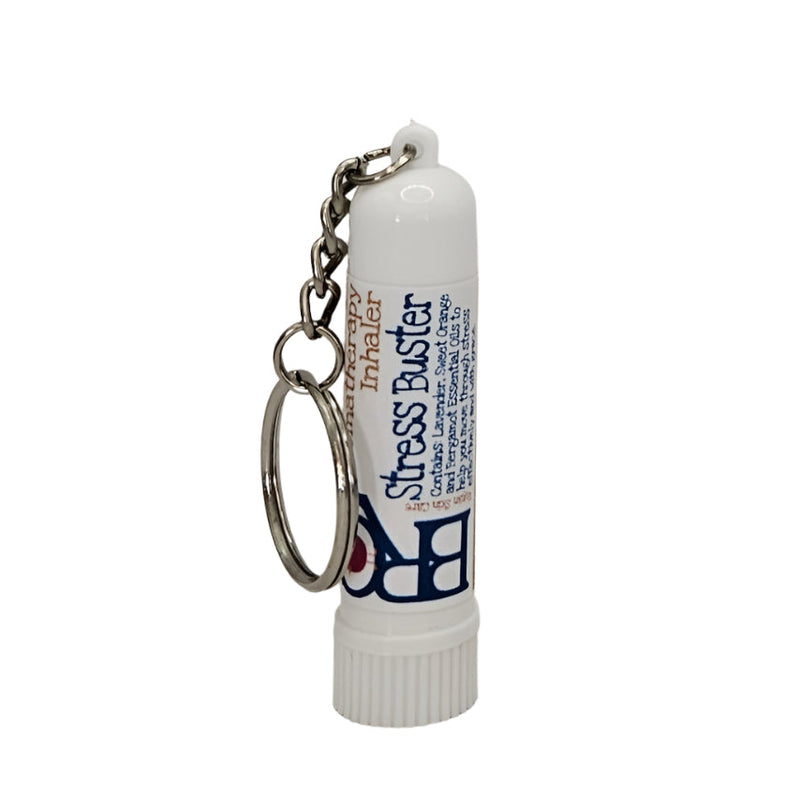 By Robin Creations Stress Buster Aromatherapy Inhaler Aromatherapy White Smoke Plastic - with a keychain