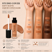 Sydoni Skincare and Beauty SYDONI STUDIO COVER SOFT MATTE LIQUID CONCEALER – Flawless Coverage, Seamless Finish 0.35 OZ. Liquid Concealer Bisque SC49-Deep Rich Neutral,SC48-Deep Neutral,SC45-Rich Neutral,SC40-Warm Red,SC38-Cool Tan,SC36-Neutral Tan,SC34-Peach Tan,SC33-Golden,SC27-Cool Beige,SC21-Warm Neutral,SC16 Peach,SC12-Neutral