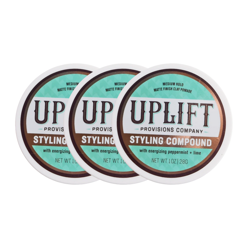Uplift Provisions Company Styling Compound 3 oz Clay Pomade Black 1 puck / 3.0 oz,2 pucks / 3.0 oz,3 pucks / 3.0 oz