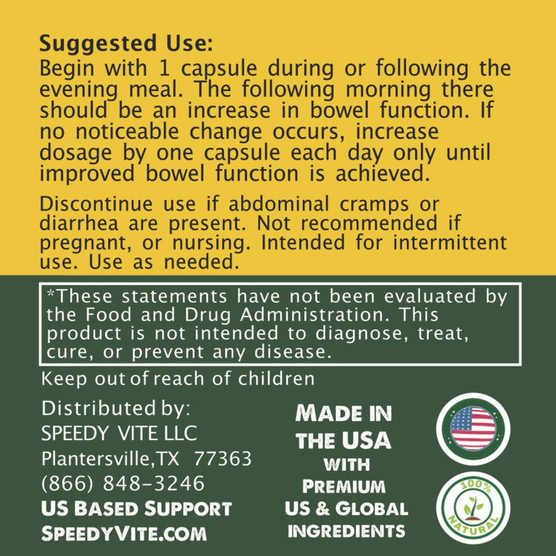 SpeedyVite® Colon Cleaner (Max Strength) Turkey Rhubarb — 120 Veg Caps | Supports Bowel Function* | SpeedyVite® - FREE EXPEDITED Veg Capsules Dark Slate Gray 1x 120 Caps,CASE OF 6x 120 Veg caps