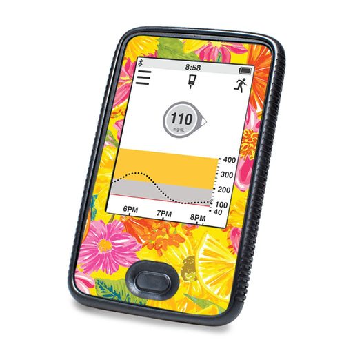 Peelz Summer Flowers Designed for DEXCOM G6 Touchscreen Receiver Peelz/Stickers White Smoke