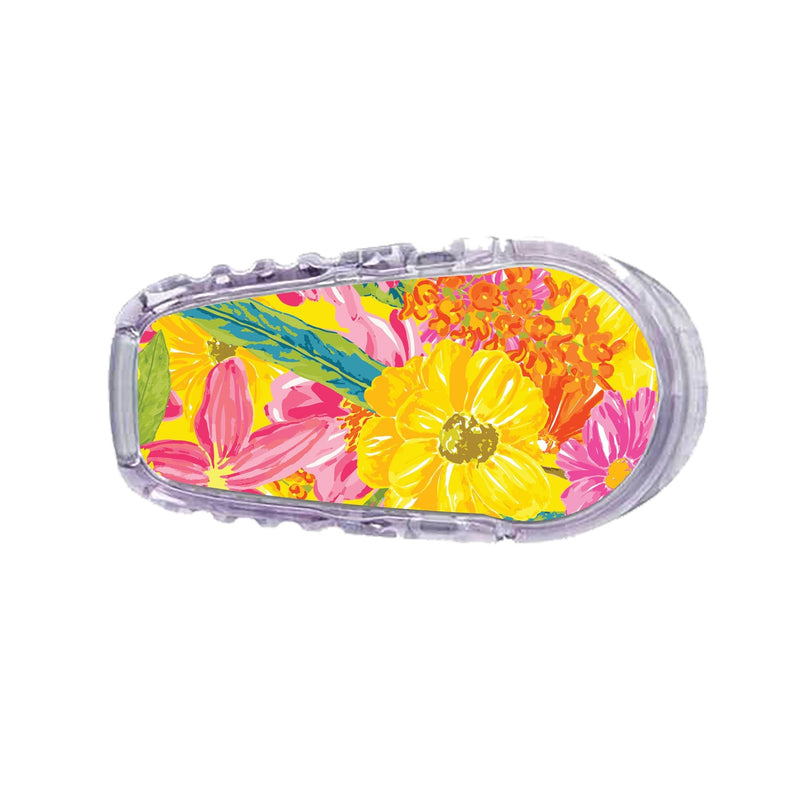 Peelz Summer Flowers Sticker Designed for the DEXCOM Transmitter Peelz/Stickers White Smoke G6