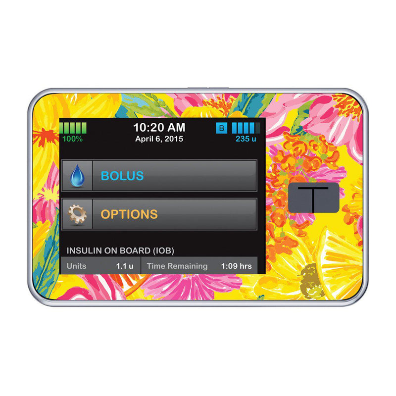 Peelz Summer Flowers Sticker for Tandem t:slim Peelz/Stickers Black