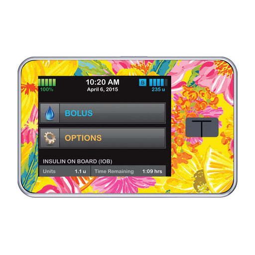 Peelz Summer Flowers Sticker for Tandem t:slim Peelz/Stickers Black