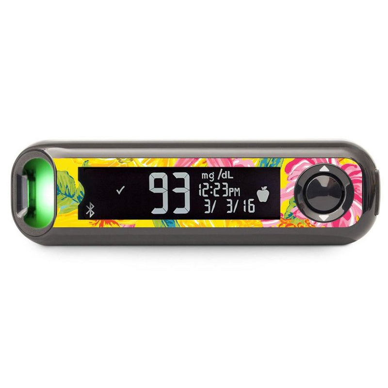 Peelz Summer Flowers for Bayer Contour© Next One Glucometer Peelz/Stickers Black
