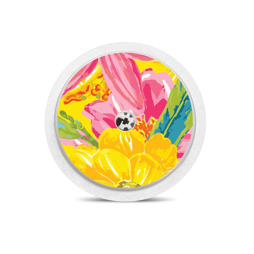 Peelz Summer Flowers for Freestyle Libre 2 Peelz/Stickers White Smoke Sensor Only