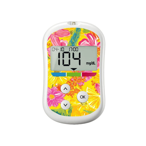Peelz Summer Flowers for OneTouch Verio Flex Glucometer Peelz/Stickers White Smoke