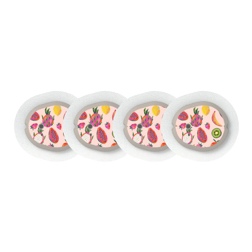 Peelz Summer Fruits Designed for the DEXCOM G7 and Stelo Transmitter Peelz/Stickers White Smoke 4-pack (Set of 4 Stickers)