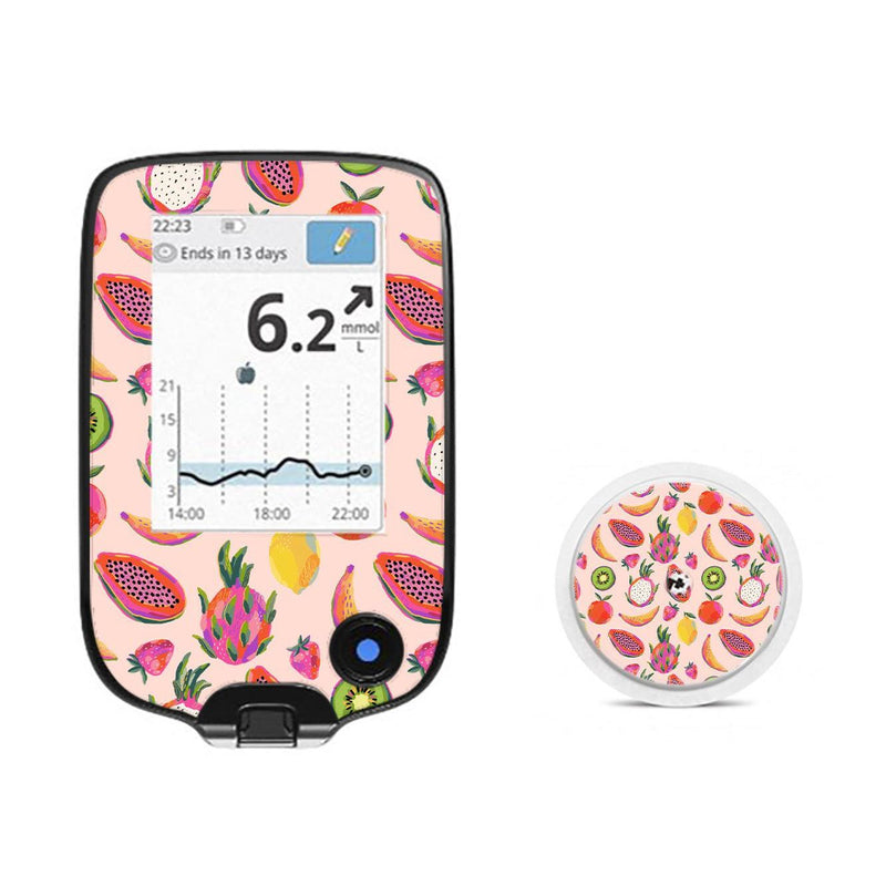 Peelz Summer Fruits Freestyle Libre 2 Peelz/Stickers White Smoke Receiver + Sensor,Sensor Only