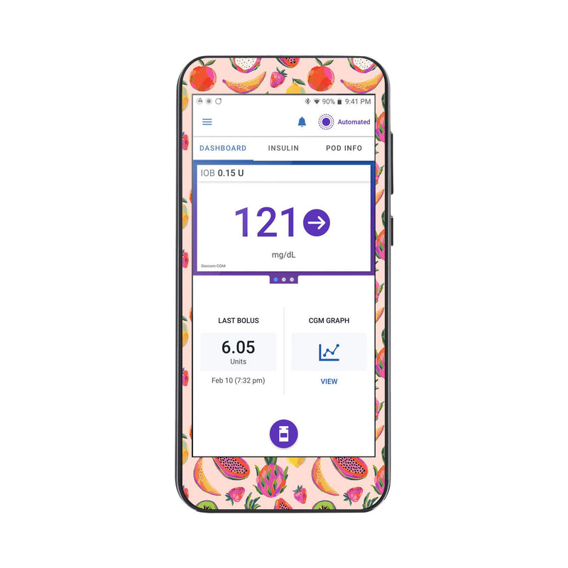 Peelz Summer Fruits Sticker for Omnipod® 5 Controller – Pump Peelz Peelz/Stickers White Smoke