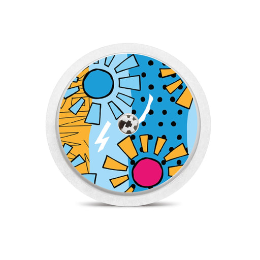 Peelz Summer Suns Freestyle Libre 2 Peelz/Stickers White Smoke Sensor Only