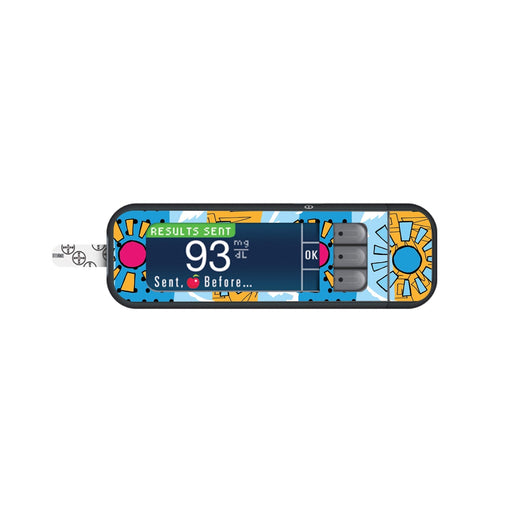 Peelz Summer Suns for Bayer Contour Next Glucometer Peelz/Stickers White Smoke