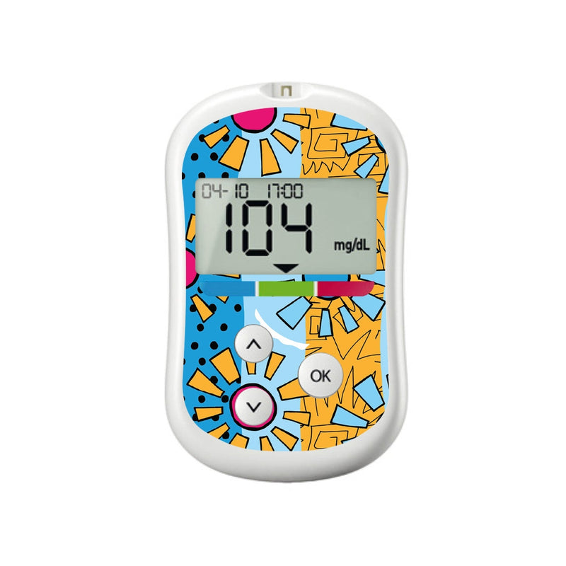 Peelz Summer Suns for OneTouch Verio Flex Glucometer Peelz/Stickers White Smoke