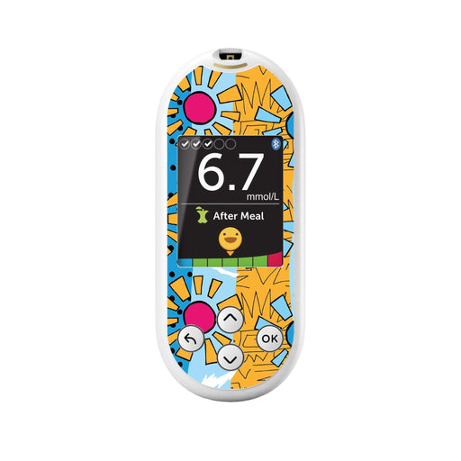 Peelz Summer Suns for OneTouch Verio Reflect Glucometer Peelz/Stickers White Smoke